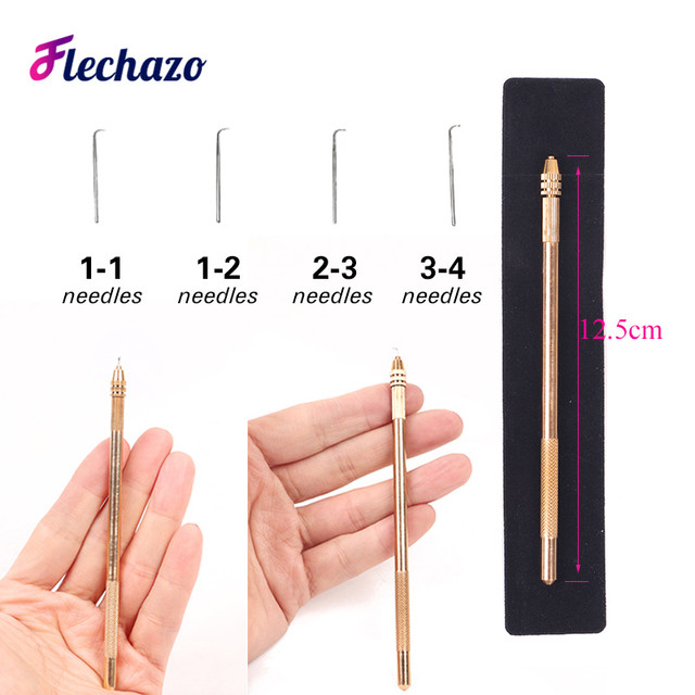 Professional Fixed Wig Accessories Ventilating Needle For Lace Front Wig  Making Wooden Holder And Needle Together